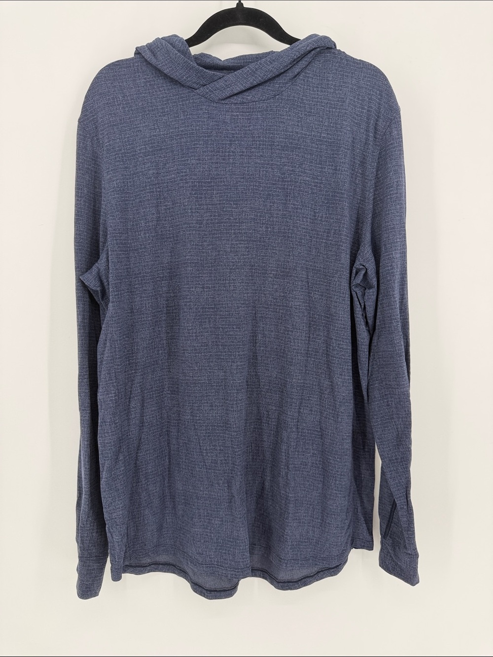 Lululemon Men’s XL Lightweight Hooded Long Sleeve Shirt Blue Heather